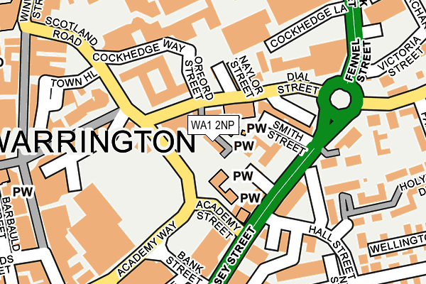 WA1 2NP map - OS OpenMap – Local (Ordnance Survey)