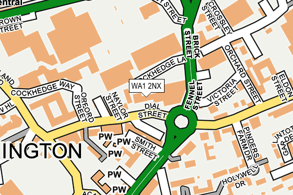 WA1 2NX map - OS OpenMap – Local (Ordnance Survey)