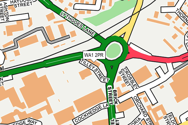 WA1 2PR map - OS OpenMap – Local (Ordnance Survey)