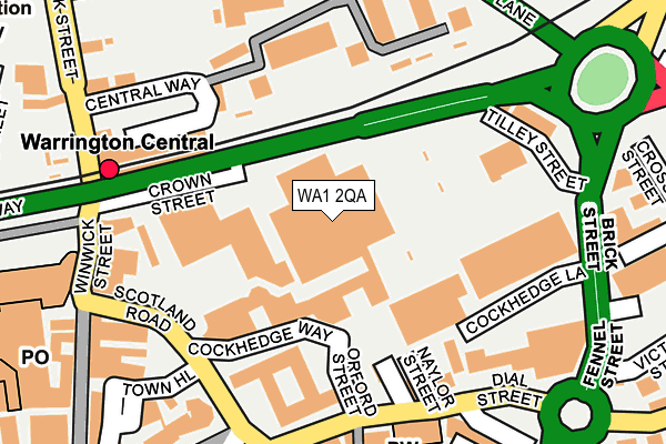 WA1 2QA map - OS OpenMap – Local (Ordnance Survey)