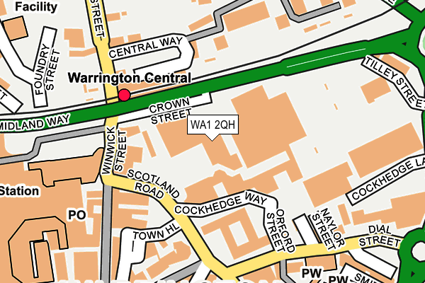 WA1 2QH map - OS OpenMap – Local (Ordnance Survey)
