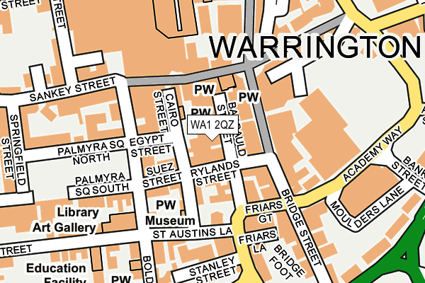 WA1 2QZ map - OS OpenMap – Local (Ordnance Survey)
