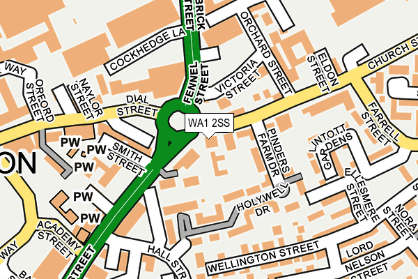 WA1 2SS map - OS OpenMap – Local (Ordnance Survey)