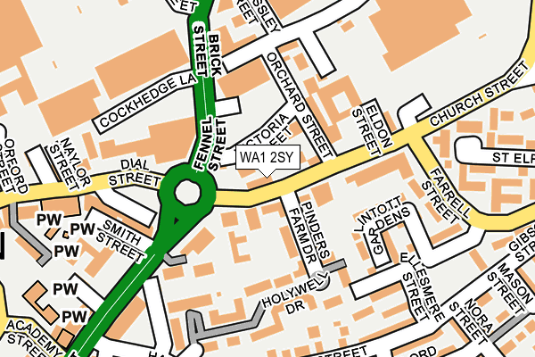WA1 2SY map - OS OpenMap – Local (Ordnance Survey)