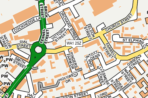 WA1 2SZ map - OS OpenMap – Local (Ordnance Survey)