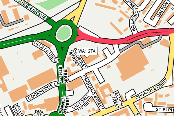 WA1 2TA map - OS OpenMap – Local (Ordnance Survey)