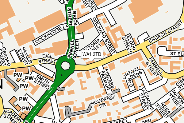 WA1 2TD map - OS OpenMap – Local (Ordnance Survey)