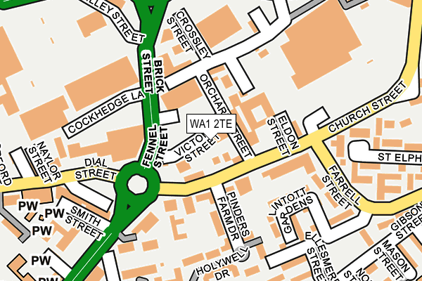 WA1 2TE map - OS OpenMap – Local (Ordnance Survey)