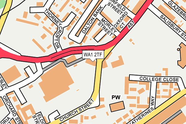 WA1 2TF map - OS OpenMap – Local (Ordnance Survey)