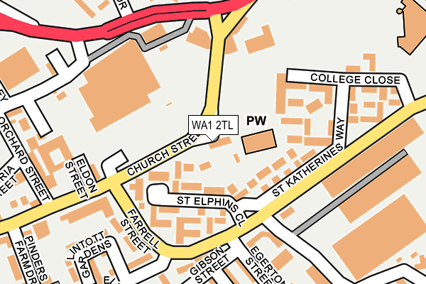 WA1 2TL map - OS OpenMap – Local (Ordnance Survey)