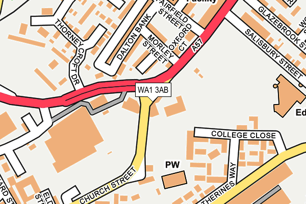 WA1 3AB map - OS OpenMap – Local (Ordnance Survey)