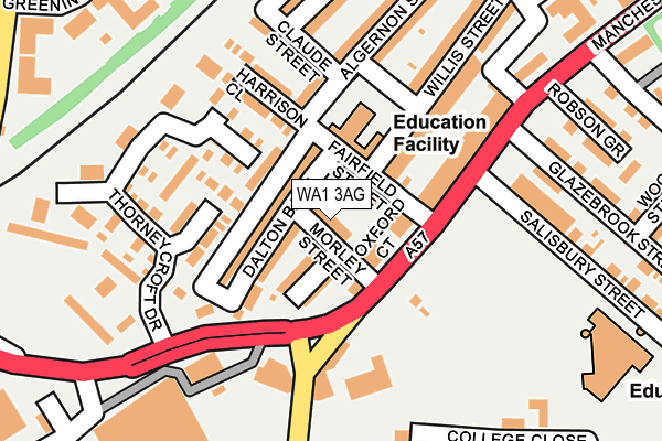 WA1 3AG map - OS OpenMap – Local (Ordnance Survey)