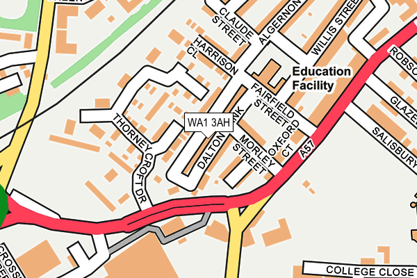 WA1 3AH map - OS OpenMap – Local (Ordnance Survey)