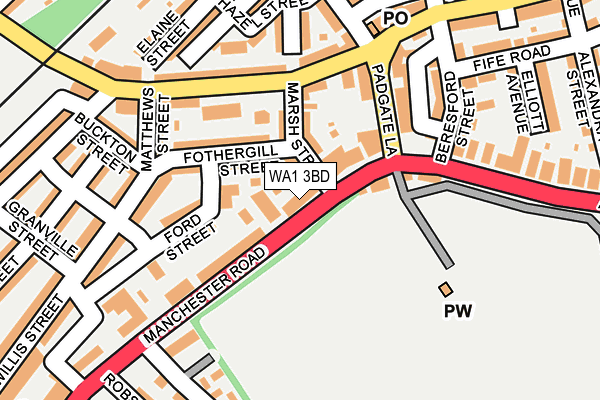 WA1 3BD map - OS OpenMap – Local (Ordnance Survey)
