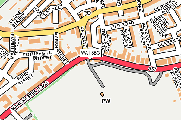 WA1 3BG map - OS OpenMap – Local (Ordnance Survey)