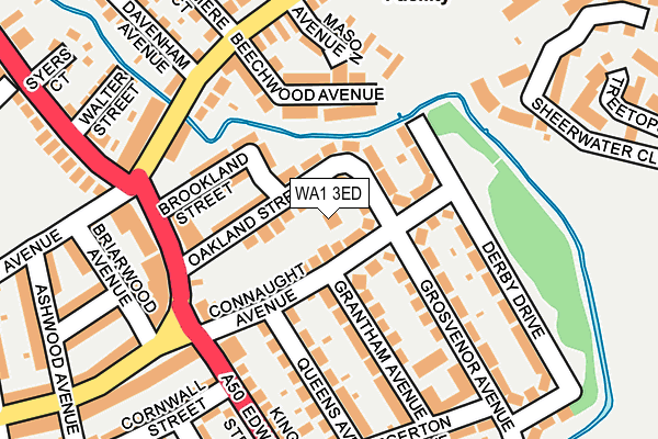WA1 3ED map - OS OpenMap – Local (Ordnance Survey)