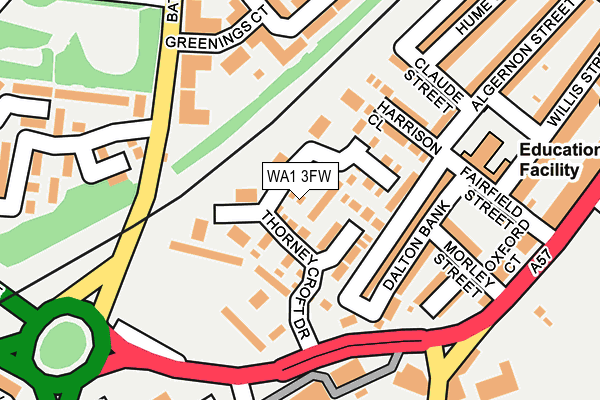 WA1 3FW map - OS OpenMap – Local (Ordnance Survey)