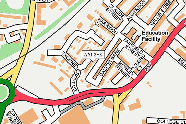 WA1 3FX map - OS OpenMap – Local (Ordnance Survey)