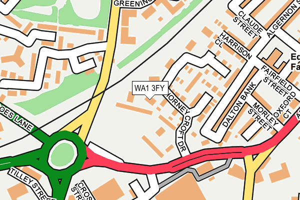 WA1 3FY map - OS OpenMap – Local (Ordnance Survey)