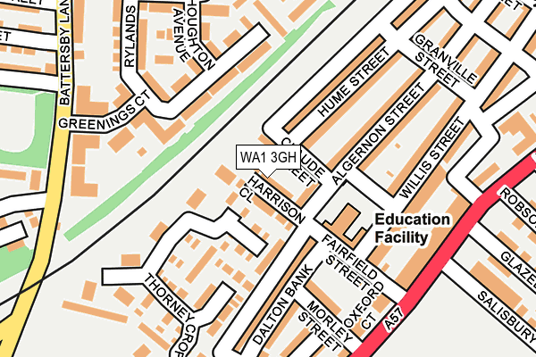 WA1 3GH map - OS OpenMap – Local (Ordnance Survey)