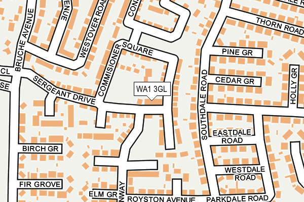 WA1 3GL map - OS OpenMap – Local (Ordnance Survey)