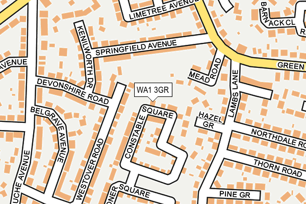 WA1 3GR map - OS OpenMap – Local (Ordnance Survey)