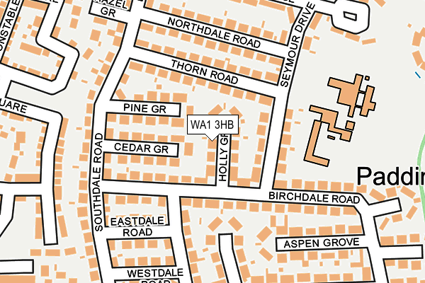 WA1 3HB map - OS OpenMap – Local (Ordnance Survey)