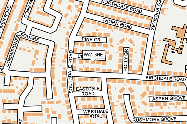 WA1 3HE map - OS OpenMap – Local (Ordnance Survey)