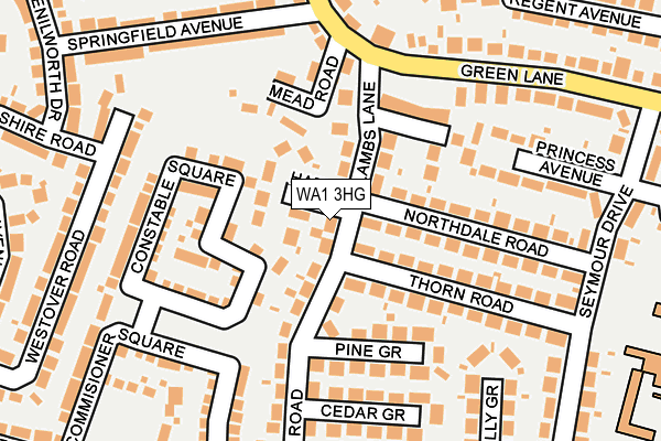 WA1 3HG map - OS OpenMap – Local (Ordnance Survey)
