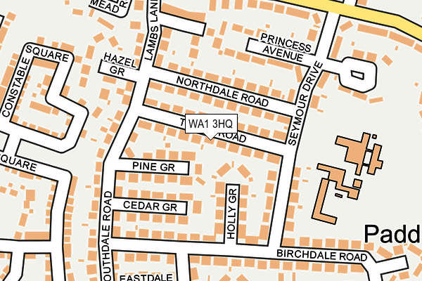 WA1 3HQ map - OS OpenMap – Local (Ordnance Survey)