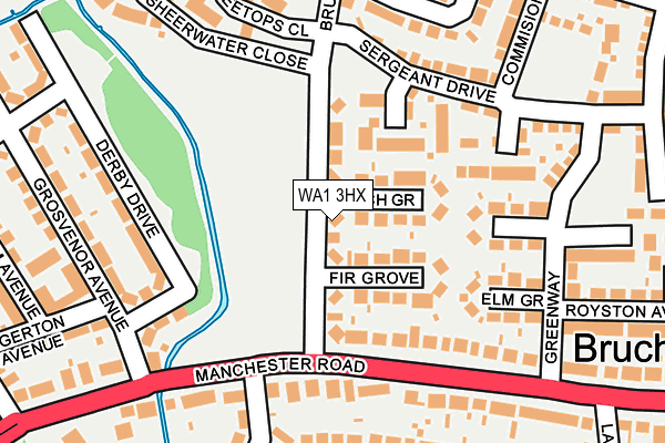 WA1 3HX map - OS OpenMap – Local (Ordnance Survey)