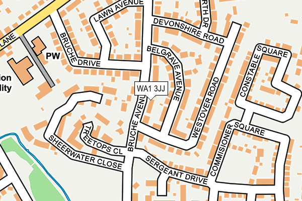 WA1 3JJ map - OS OpenMap – Local (Ordnance Survey)