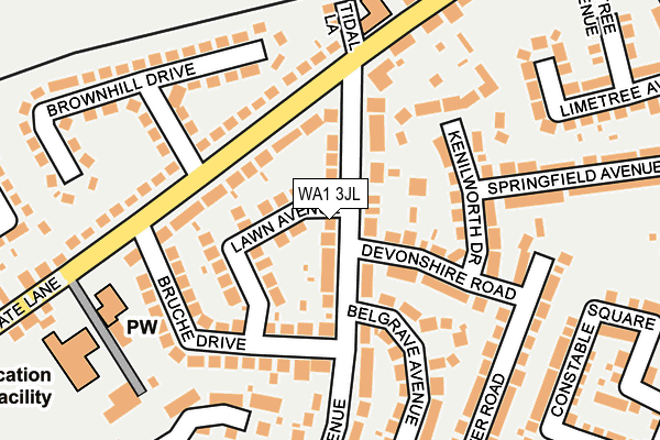 WA1 3JL map - OS OpenMap – Local (Ordnance Survey)