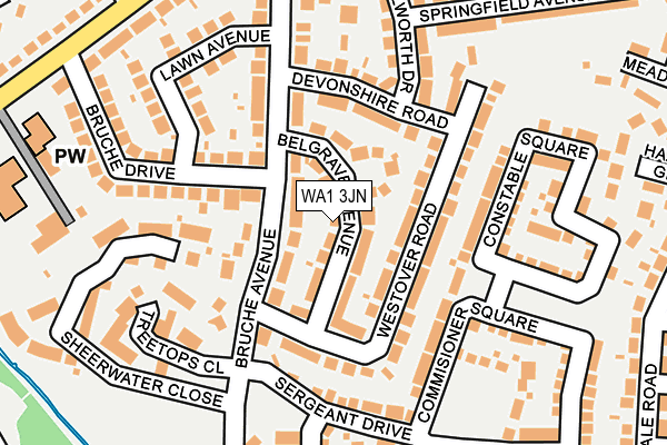 WA1 3JN map - OS OpenMap – Local (Ordnance Survey)