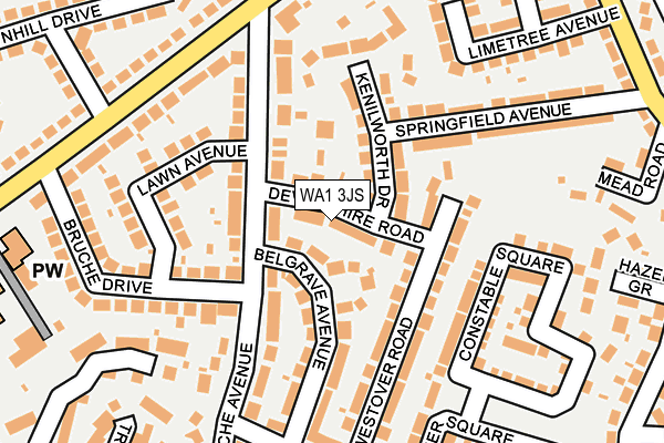 WA1 3JS map - OS OpenMap – Local (Ordnance Survey)