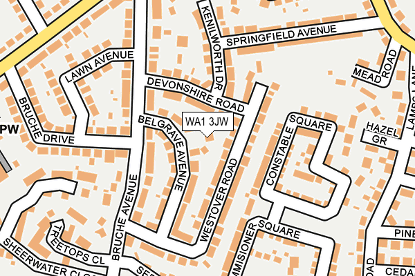 WA1 3JW map - OS OpenMap – Local (Ordnance Survey)