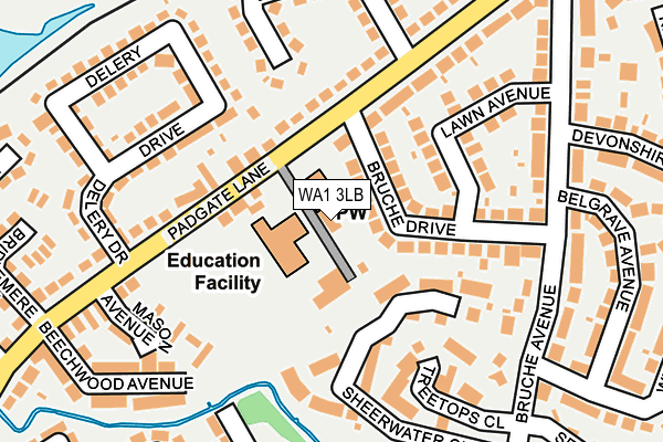 WA1 3LB map - OS OpenMap – Local (Ordnance Survey)