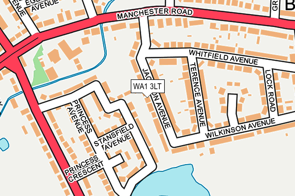 WA1 3LT map - OS OpenMap – Local (Ordnance Survey)