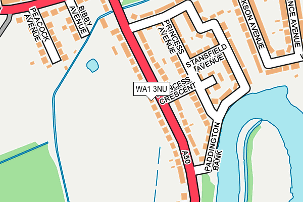 WA1 3NU map - OS OpenMap – Local (Ordnance Survey)