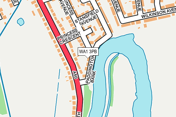 WA1 3PB map - OS OpenMap – Local (Ordnance Survey)