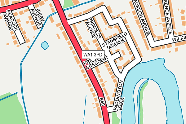WA1 3PD map - OS OpenMap – Local (Ordnance Survey)