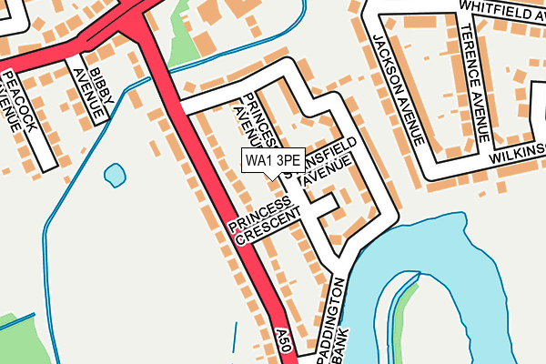 WA1 3PE map - OS OpenMap – Local (Ordnance Survey)