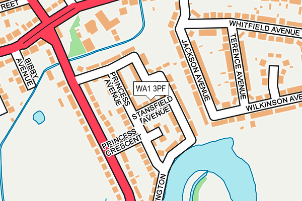 WA1 3PF map - OS OpenMap – Local (Ordnance Survey)