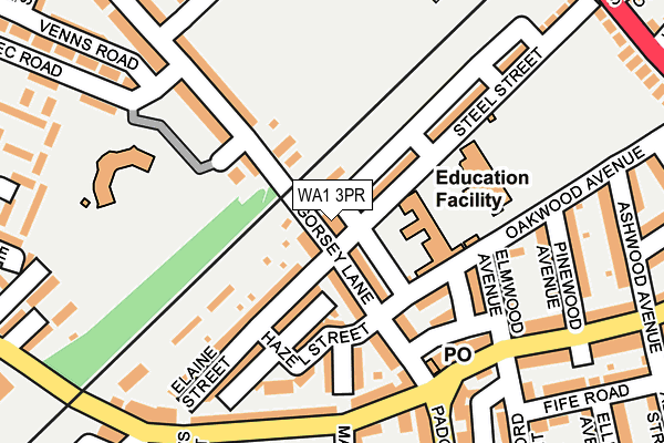 WA1 3PR map - OS OpenMap – Local (Ordnance Survey)