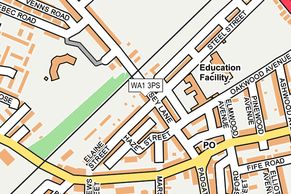 WA1 3PS map - OS OpenMap – Local (Ordnance Survey)