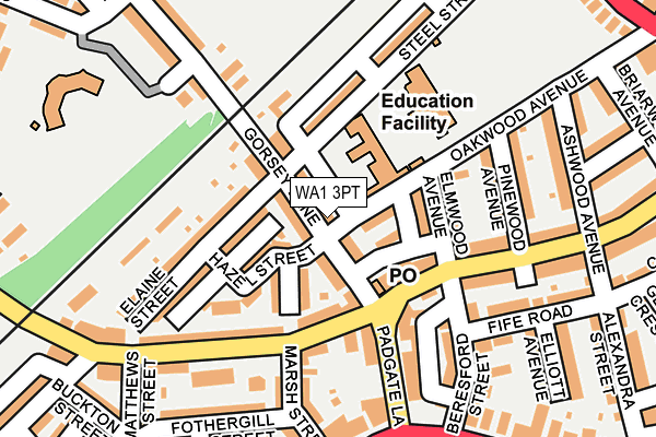 WA1 3PT map - OS OpenMap – Local (Ordnance Survey)