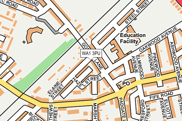 WA1 3PU map - OS OpenMap – Local (Ordnance Survey)