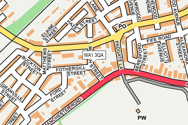 WA1 3QA map - OS OpenMap – Local (Ordnance Survey)