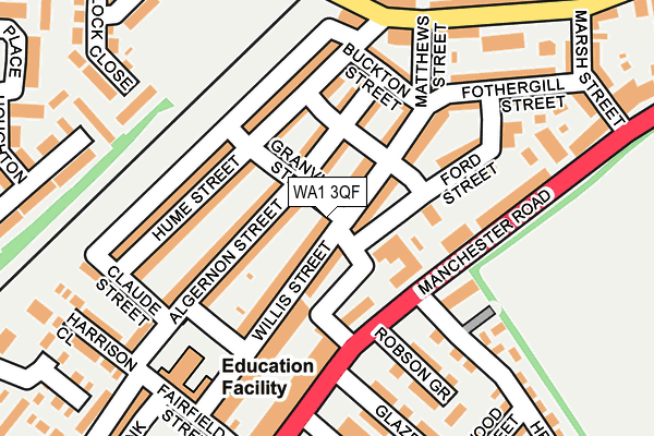 WA1 3QF map - OS OpenMap – Local (Ordnance Survey)