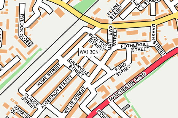 WA1 3QN map - OS OpenMap – Local (Ordnance Survey)